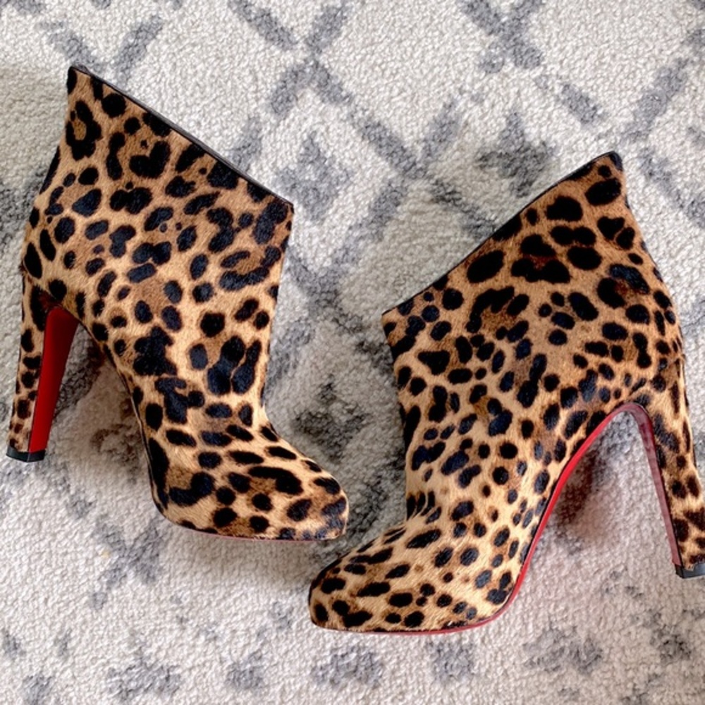 Christian Louboutin animal print booties